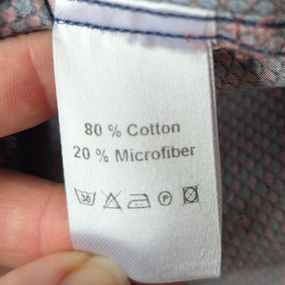 MARCELLO‎ Tailored Italian Fabric Mens Geometric Pattern Dress Shirt XXL - Picture 10 of 10